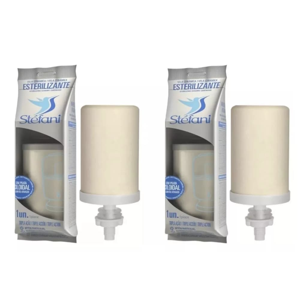 KIT 2 VELAS TRIPLA AÇÃO STEFANI P/ FILTRO DE BARRO E ACRILICO
