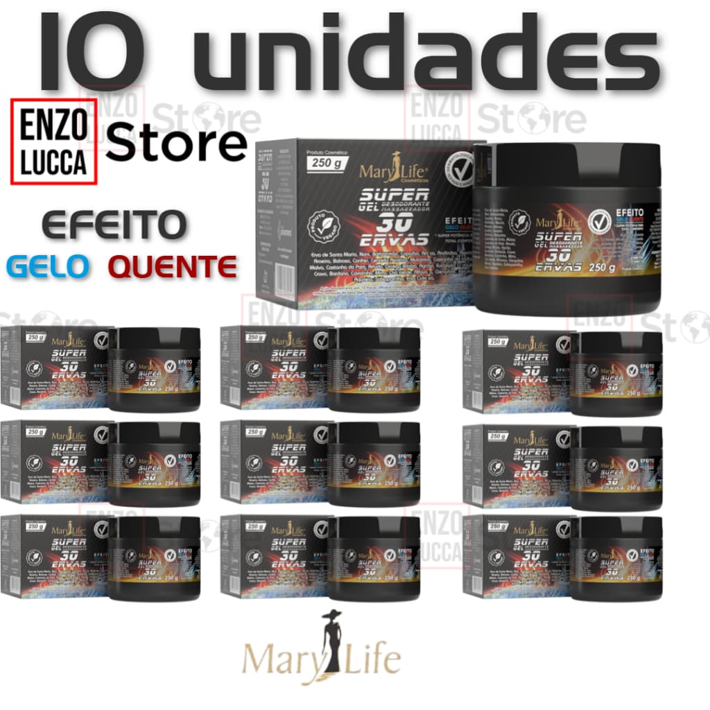 KIT 10 UNID DE SUPER GEL 250G 💪 PODEROSO ALÍVIO MUSCULAR COM O PODER DAS 30 ERVAS!
