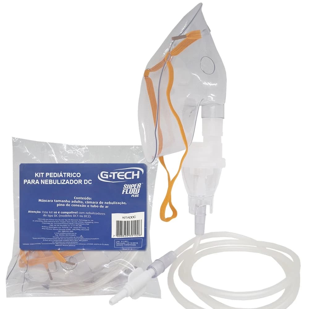 KIT SUPERFLOW  MÁSCARA PARA INALADOR ADULTO OU INFANTIL GTECH MODELOS  - INALADOR DC1 DC2