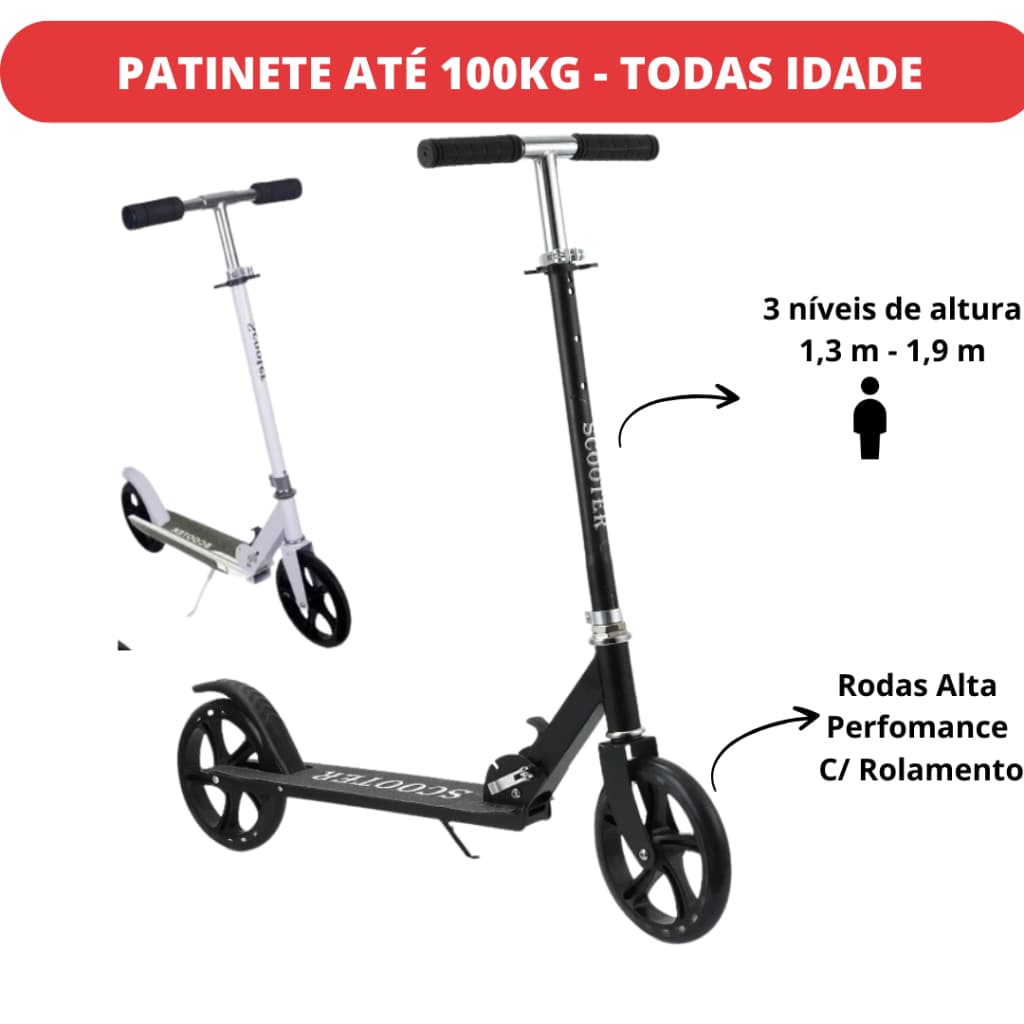 Patinete Juvenil Dobrável Adulto e Infantil Radical Dobrável 2 Rodas Alumínio Menina Menino Pedal