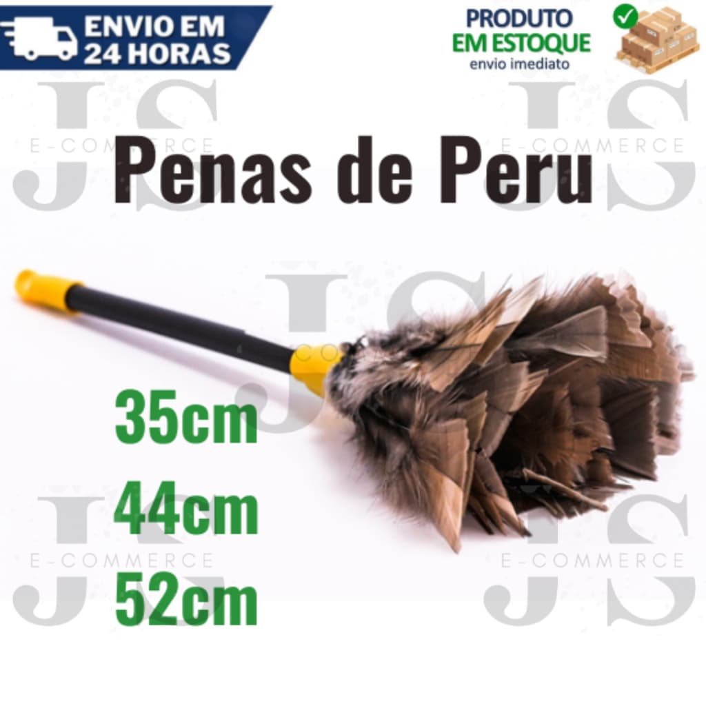 Espanador Penas de Peru 35cm, 42cm e 52cm Tira Pó, Poeira, Móveis, Penas Naturais