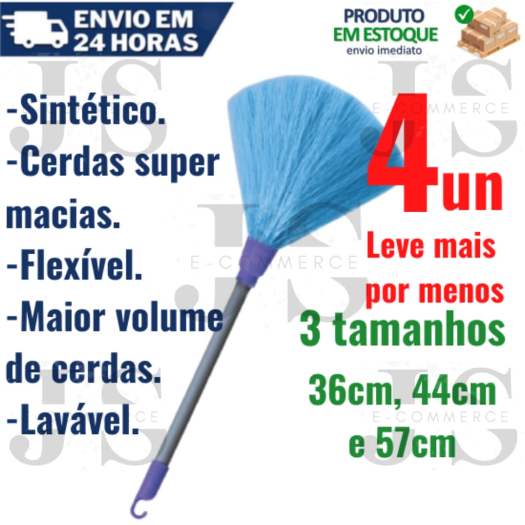 4un Espanadores De Pó Em Fibra Sintético Nomo Mix - 36cm, 44cm, 57cm limpa pó poeira