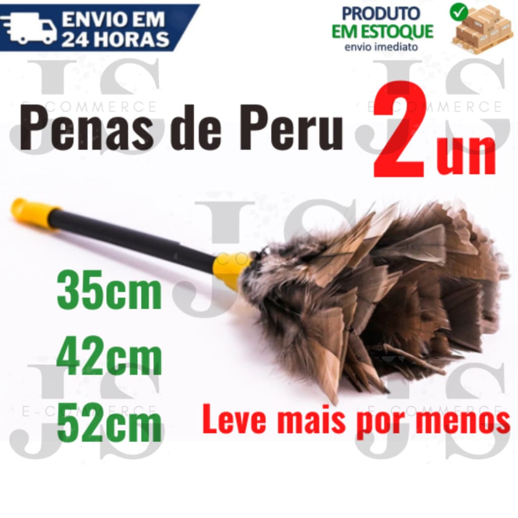 2un Espanadores Penas de Peru 35cm, 42cm e 52cm Tira Pó. Poeira, Móveis, Penas Naturais