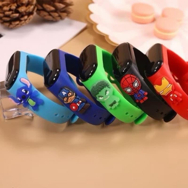 kit 10-30 Relógios Infantis Heróis Perosnalizados Digital Led à Prova D’água Esportivo