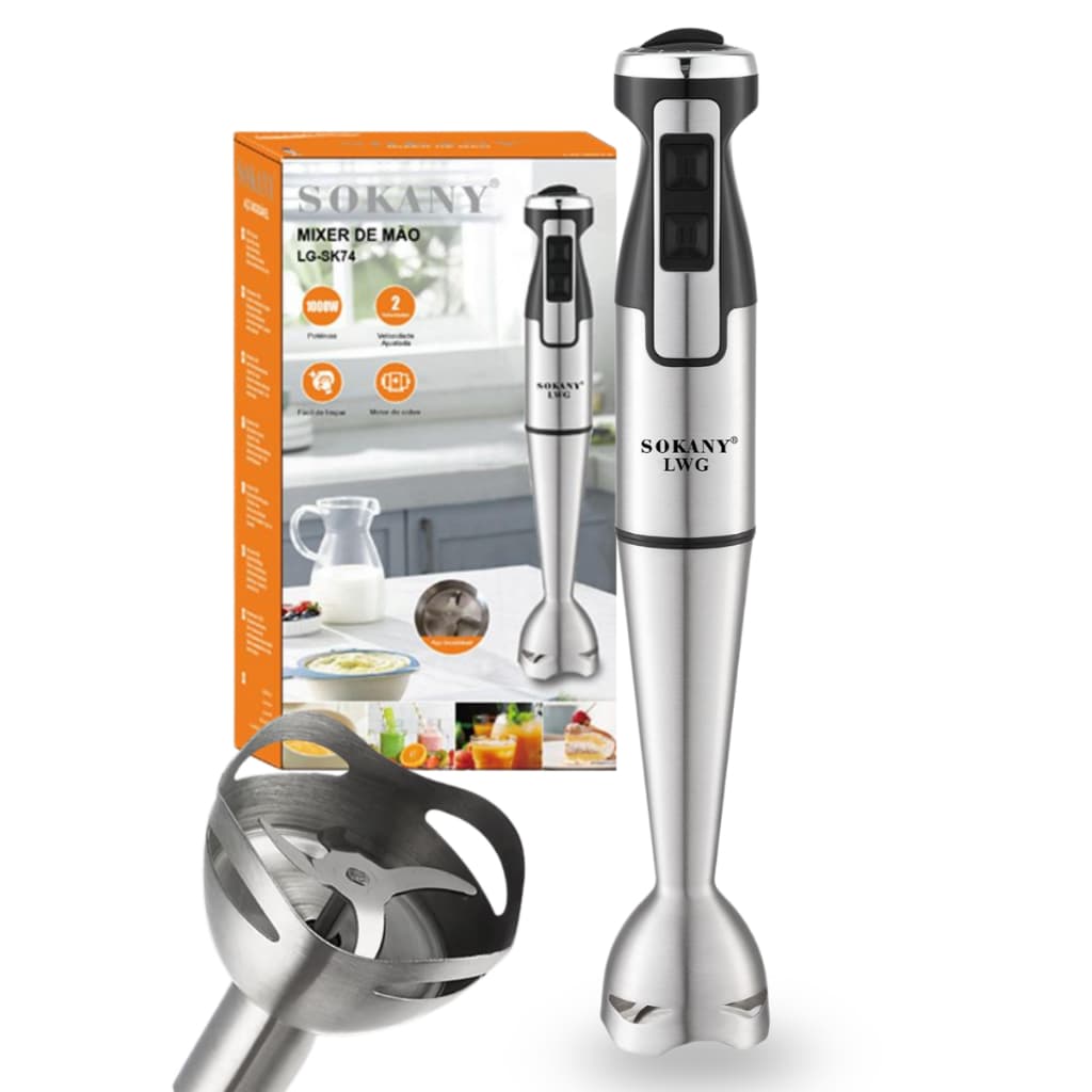 Mixer de Mão 1000W Vertical Turbo Whey Bebidas Sopas 110/220V