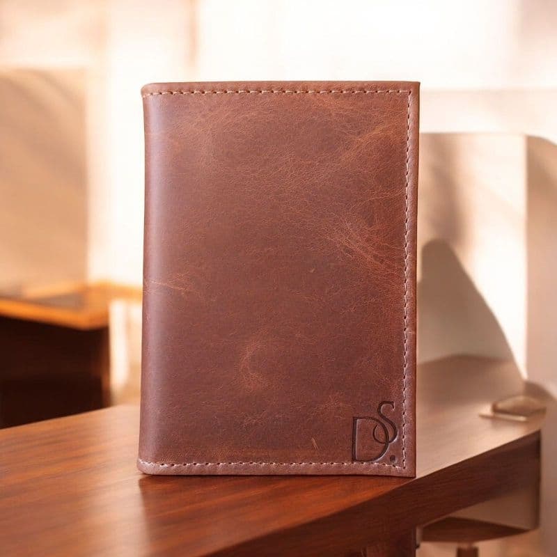 Carteira Em Couro legítimo Porta Documentos Cabe CNH RG Cartões Unissex Versátil. bolso