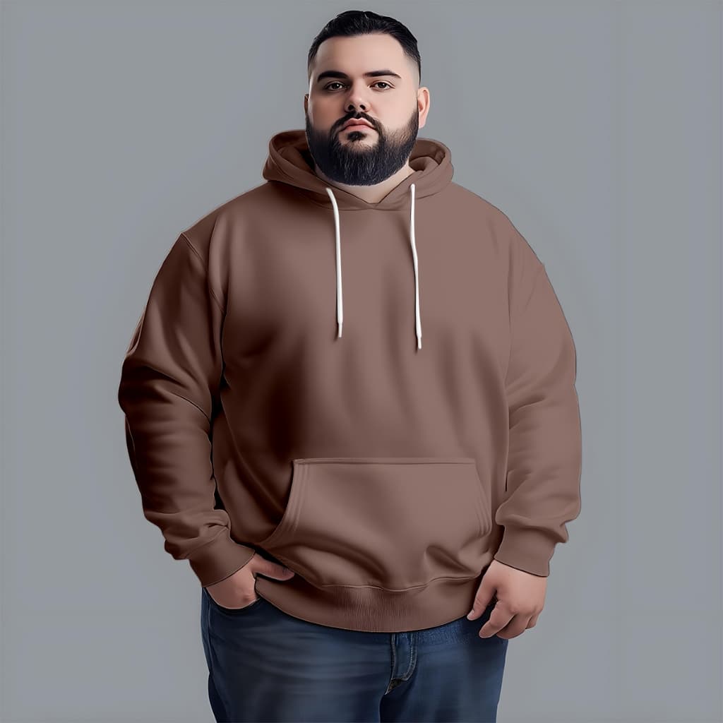 Moletom Unissex Plus Size Com Capuz Canguru Liso Colorido