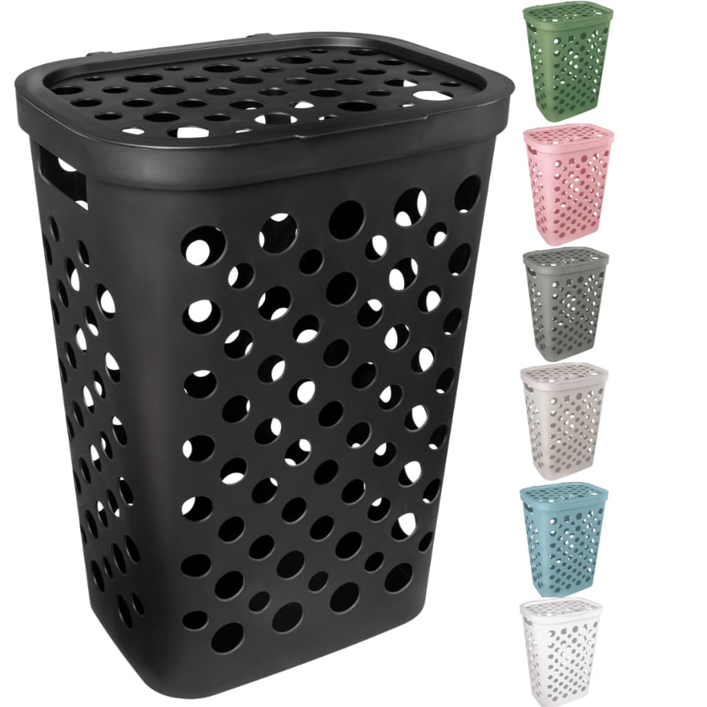 Cesto Telado 47 Litros com Tampa e Alça Cesto de Roupa Suja Banheiro Lavanderia - Usual Utilidades