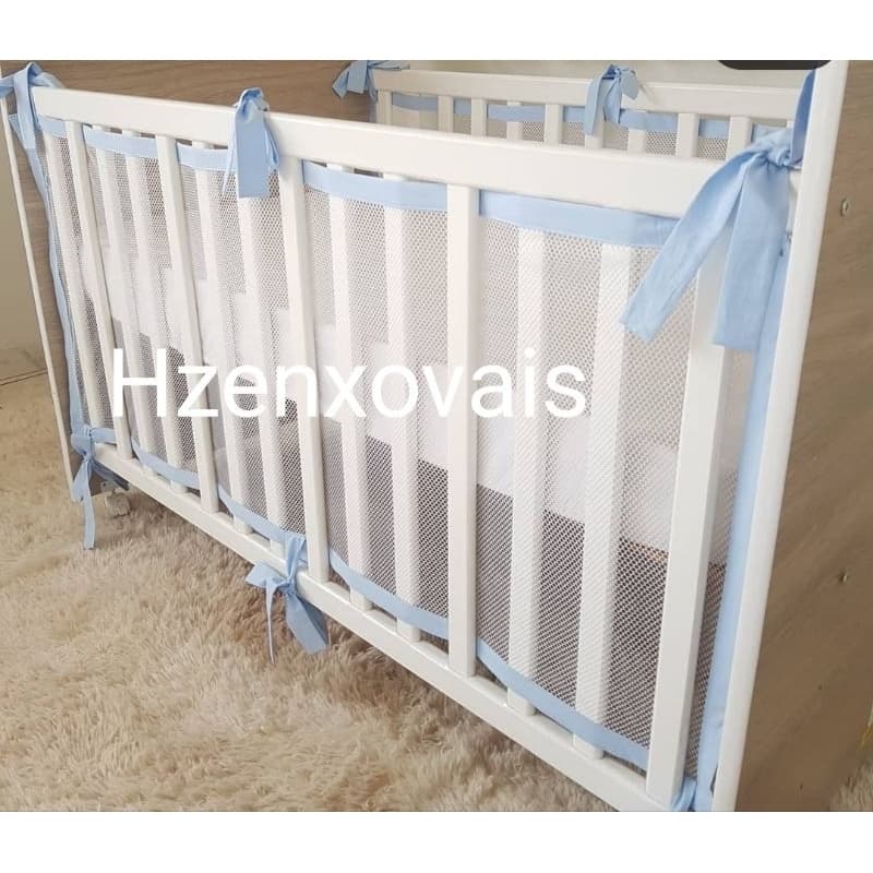 Tela  antissuficante cobre a grade toda,para seu kit berço proteger o nenêm ,anti mosquito