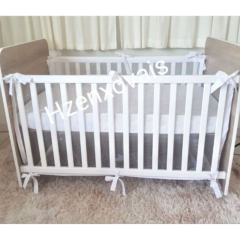 Tela anti sufocante cobre a grade toda para laterais do berço kit berço maternidade menino ou menina