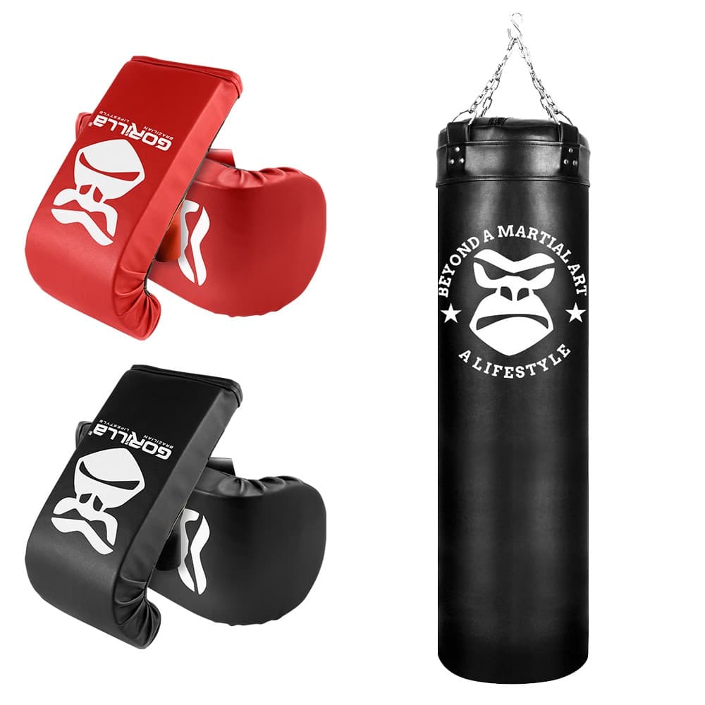 KIT Saco De Pancada 120Cm + Com 02 Pares De Luvas Bate Saco Treino Artes Marciais Luta Oficial
