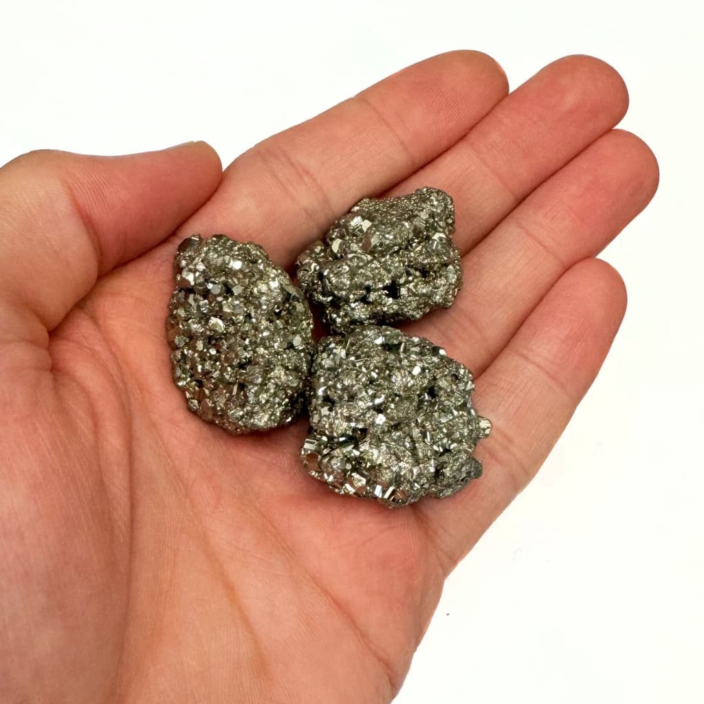 Kit 3 Pirita Cristal Pedra Natural da Prosperidade
