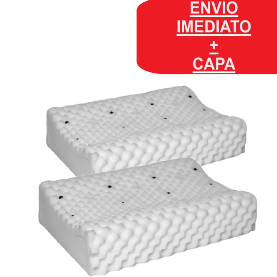 Kit 2 Travesseiros ortopédicos cervical magnéticos ANTI-RONCO firme