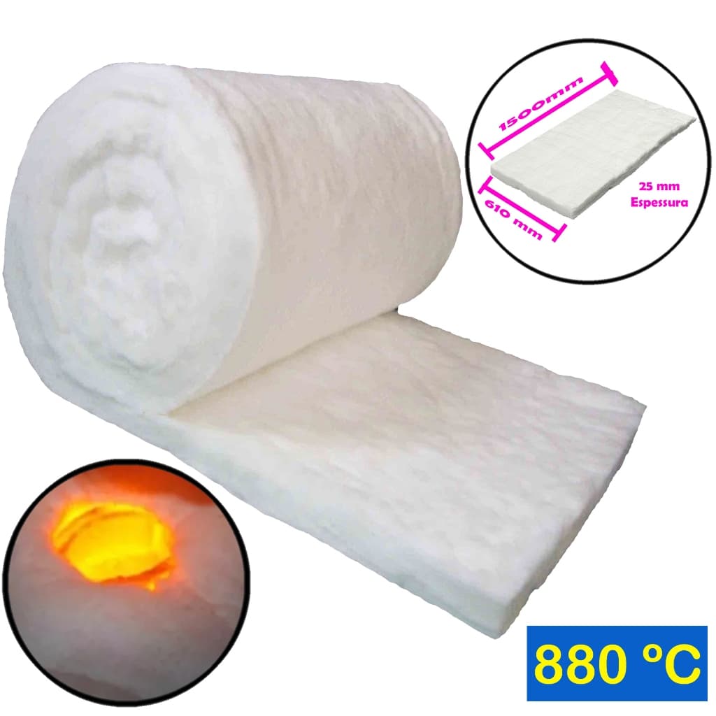 Manta Fibra Cerâmica 1500 X 610 X 25 Mm P/ Alta Temperatura