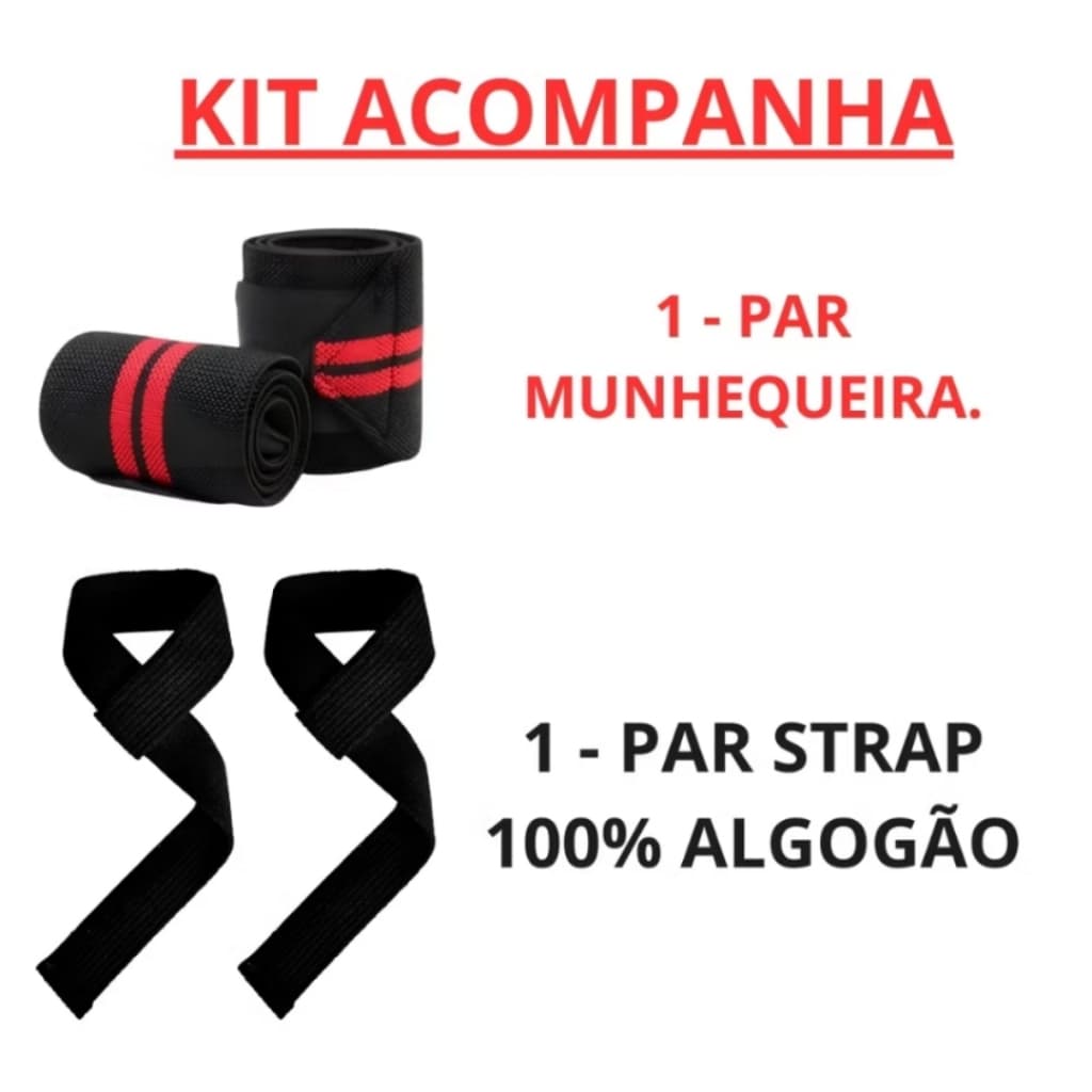 KIT  MUNHEQUEIRAS PREMIUM   MAIS 1 PAR TALAS STRAPS PREMIUM 100% ALGODÃO.