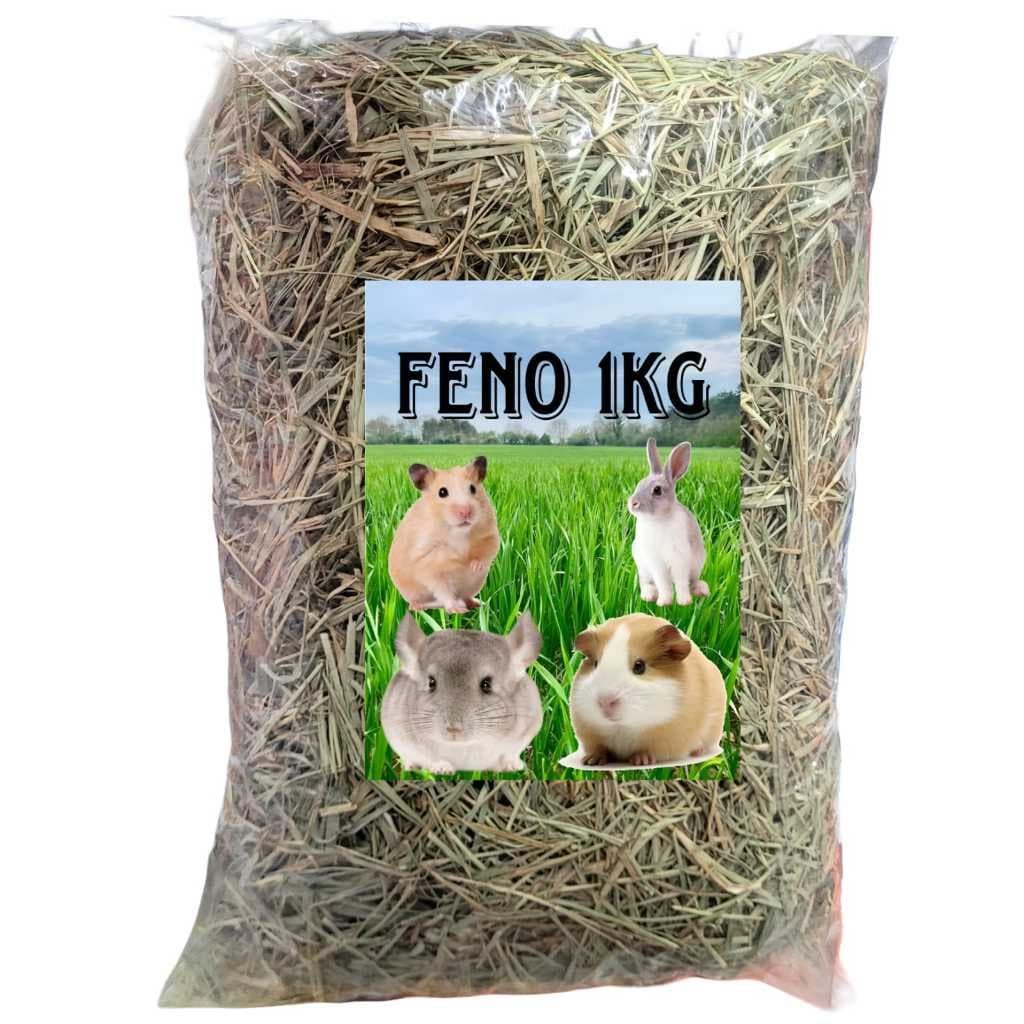 Feno Verde Para Coelhos, Porquinho da Índia, Chinchila e Outros Roedores Pacote Com 1kg