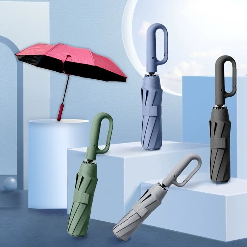 Kit 1/2 Guarda Chuva Automático Portátil À Prova Vento UV Resistente e Protetor Solar Grande Dobrável