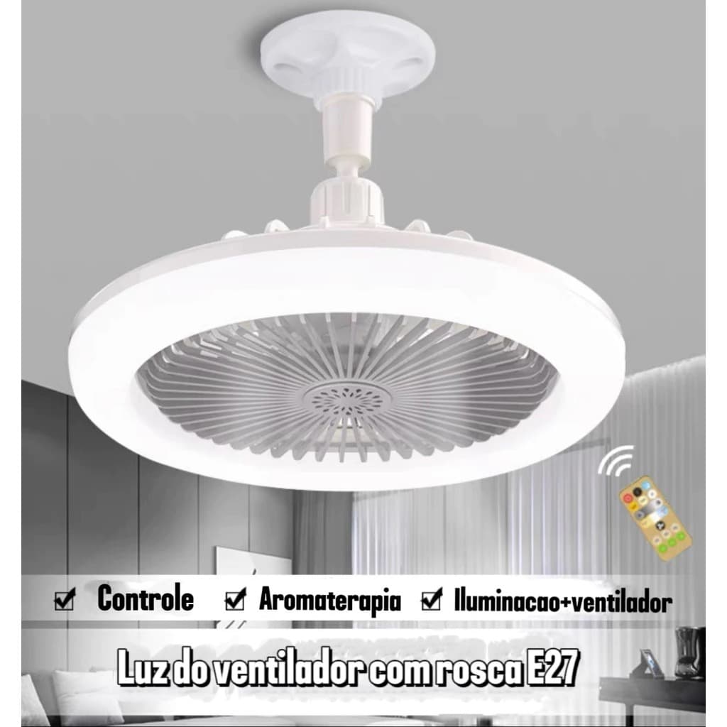 Ventilador De Teto com luz/Led/Lâmpada Com Controle Remoto Bordado Bivolt multifuncional