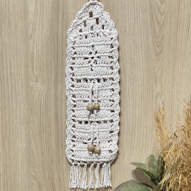 Porta Papel Crochê Cru - Artesanato Feito a Mão Barbante 100% Algodão