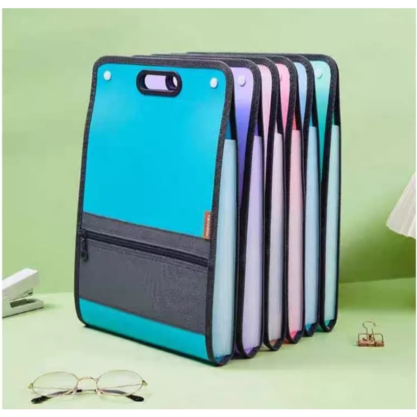 Pasta Sanfonada Organizadora 12 Div Cristal A4 Escritório