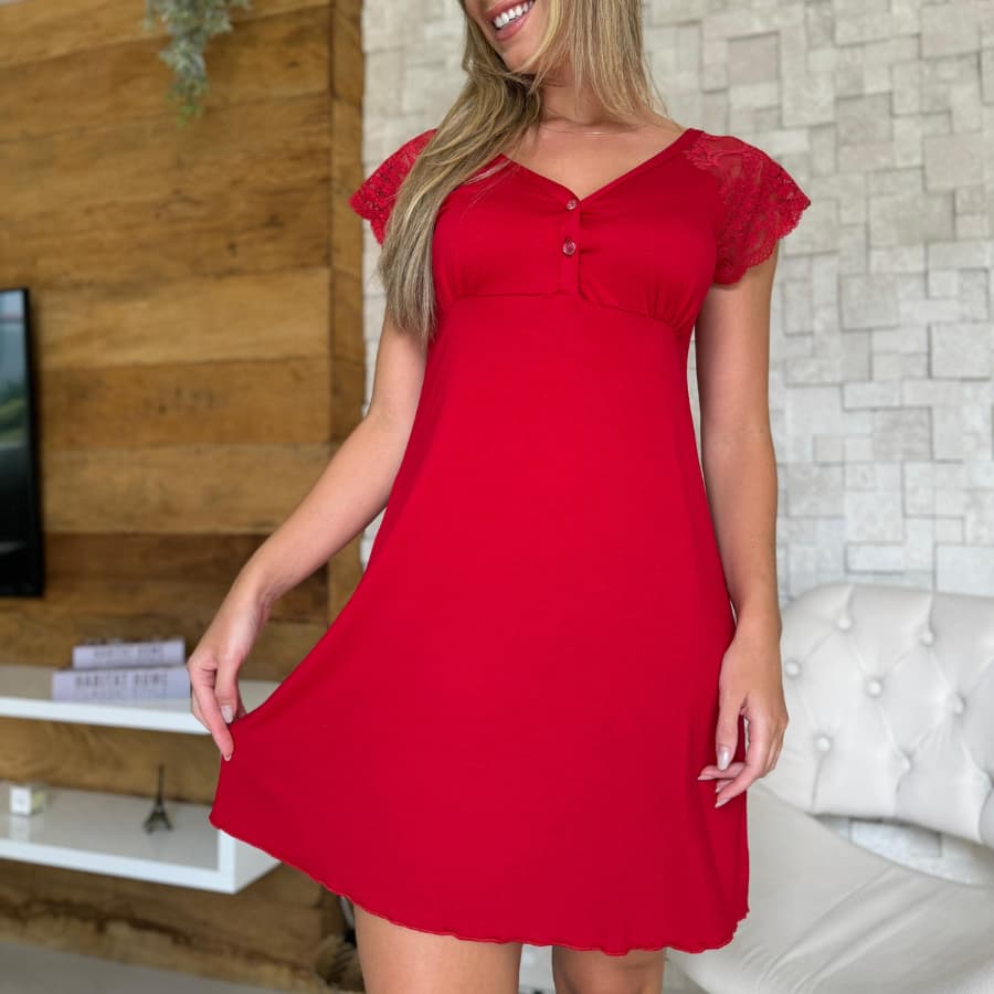 Camisola Feminina em Viscose com Botões Plus Size Amamentação Maternidade Pós Parto