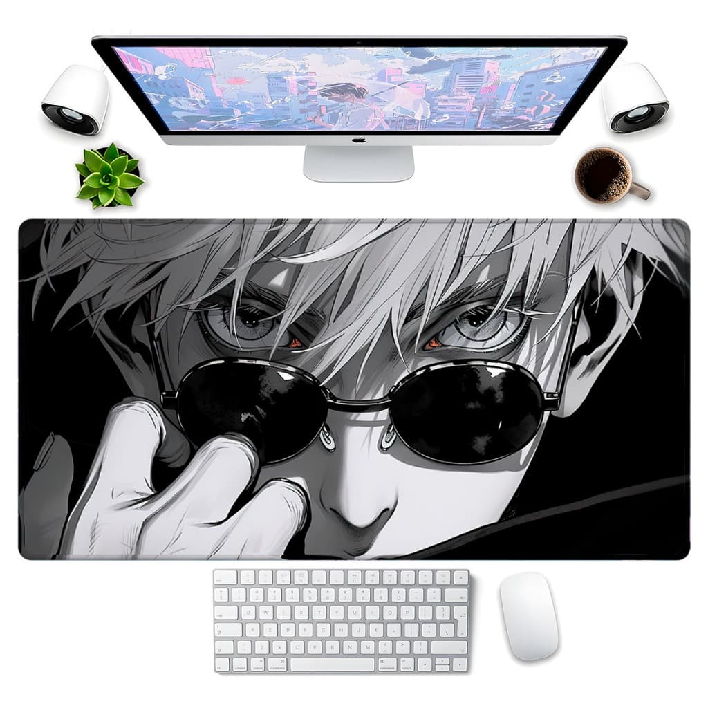 Mousepad Exclusivo Gojo Preto e Branco 70x35cm Speed P/Desktop 1912