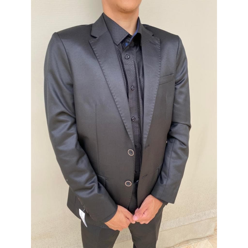 Terno Masculino Microfibra Premium - Luxuoso Preto Escovado 2026