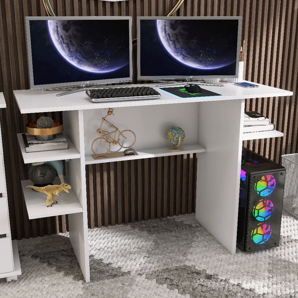 Mesinha para Computador Multiuso - Quarto, Sala e Escritório Branco