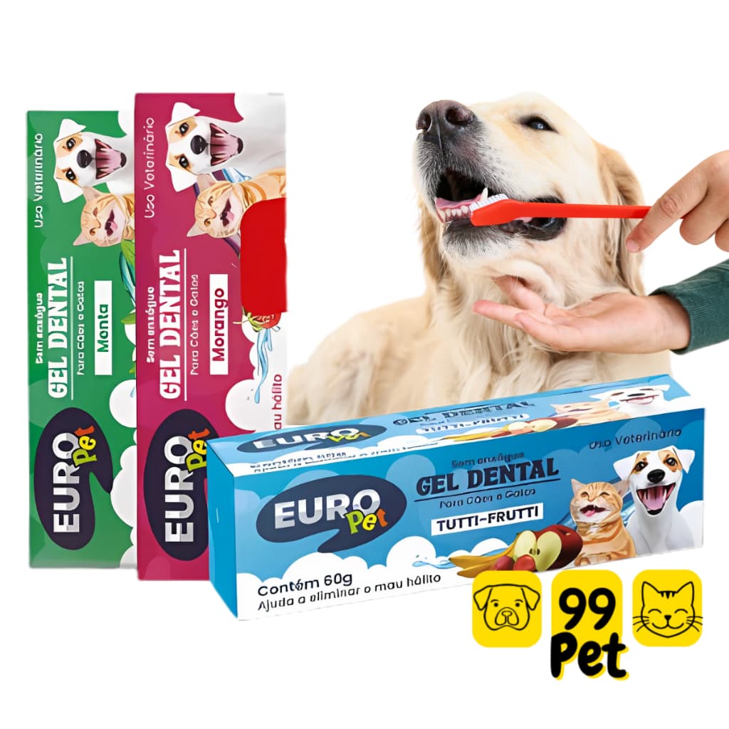 Gel dental pet para cachorros e gatos dentes pasta creme dental EuroPet