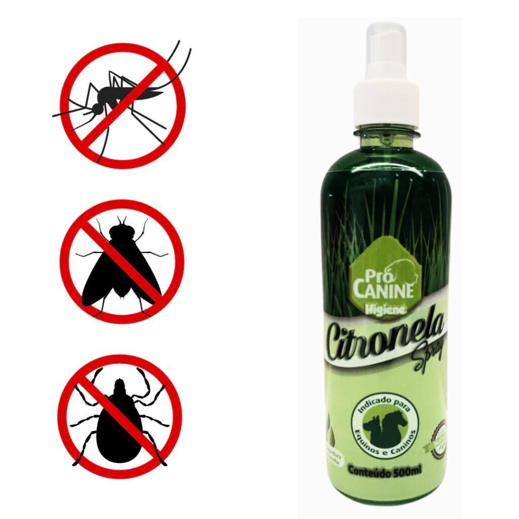 Spray Repelente Citronela Cachorro Cavalo 500ml Prócanine Grande