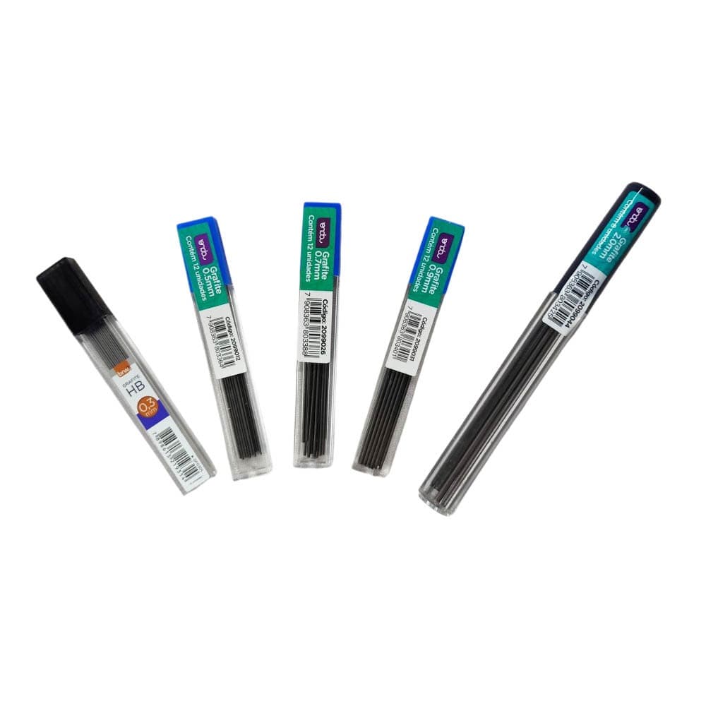 Kit 3 Grafite para Lapiseira 0.3 - 0.5 - 0.7 - 0.9 e 2mm Tubo com 12unidades/minas
