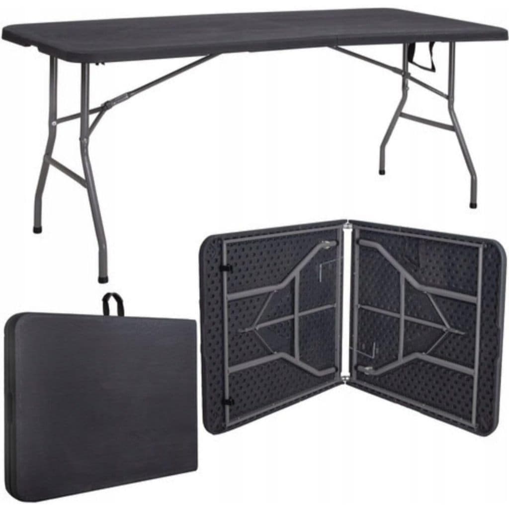 Mesa Dobrável Vira Maleta com Alça Portátil 1.80m Camping Pesca Jardim Área Externa Interna Luvinco