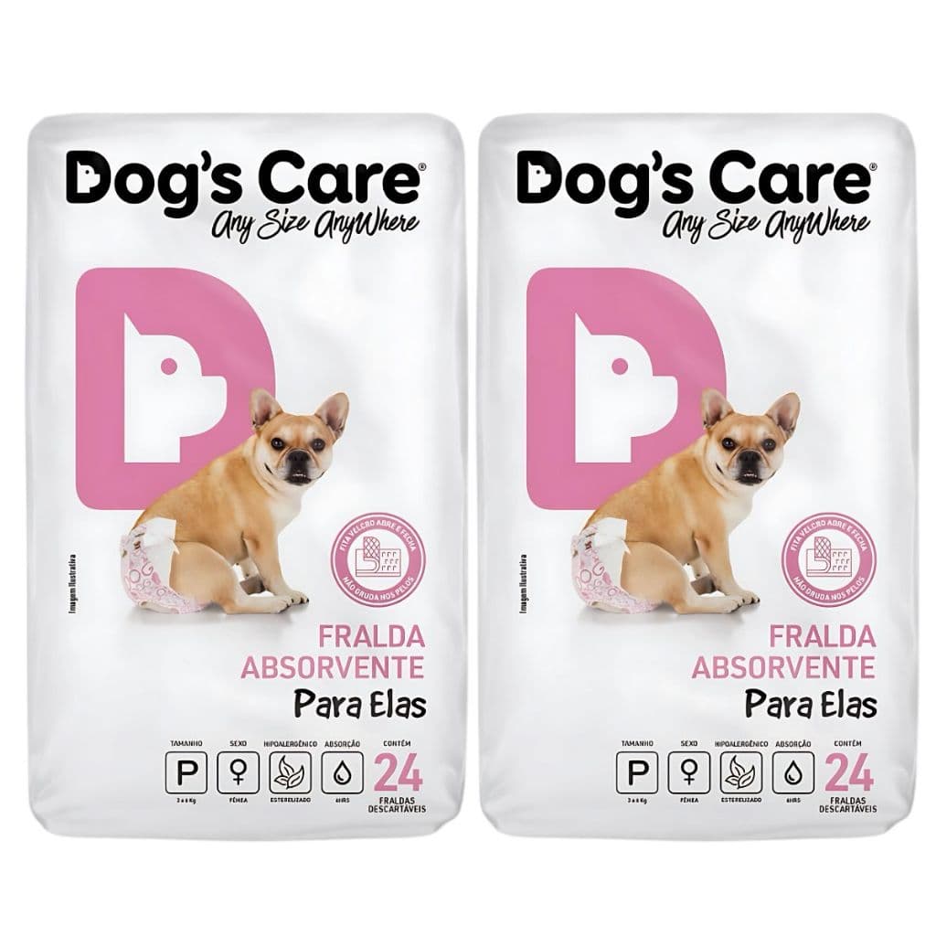 Fralda Descartável Higiênica P/ Cães Fêmea Dogs Care P 48 Un