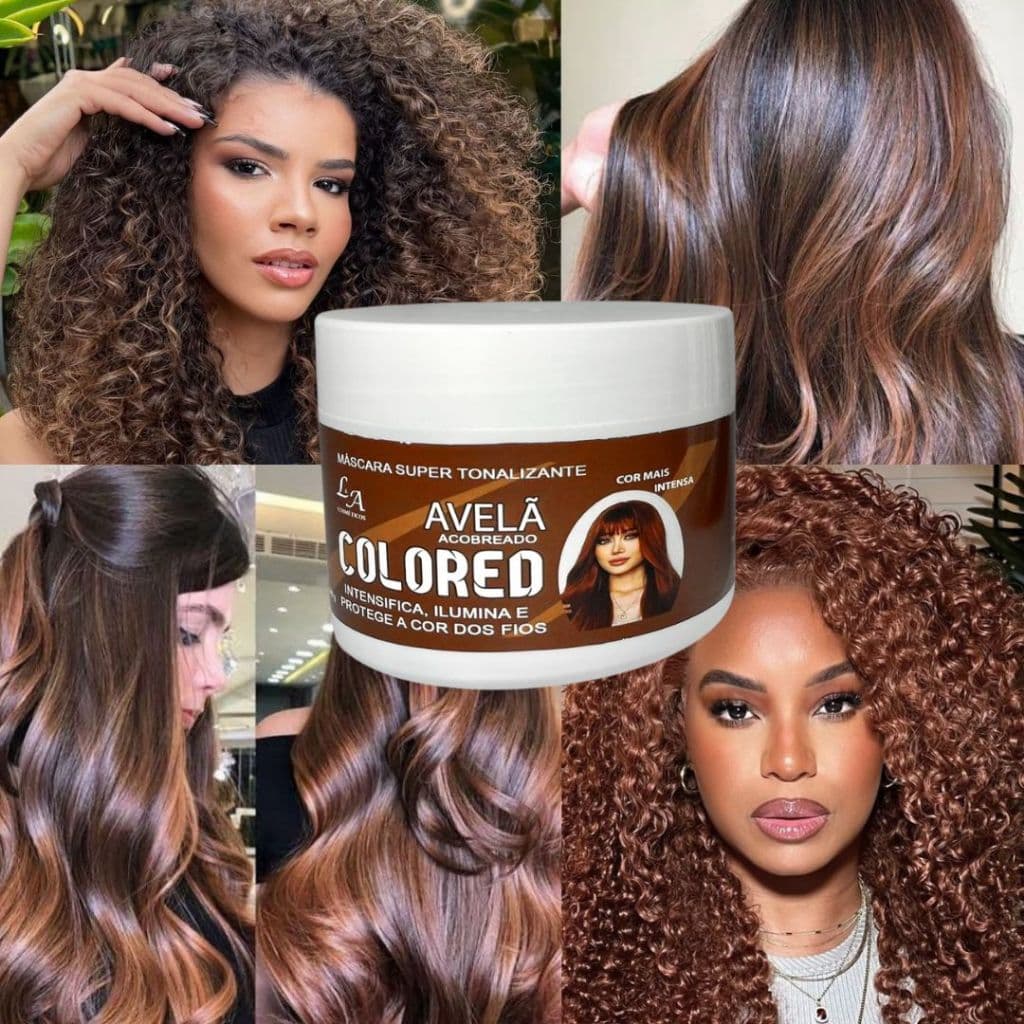 TONALIZANTE AVELÃ ACOBREADO - CHOCOLATE - MORENA ACOBREADO - 100% NATURAL (SEM AMÔNIA)