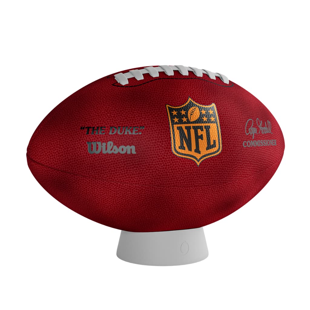 Suporte de Mesa para Bola de Futebol Americano – Estabilidade e Estilo - Branco/Preto/Cinza - Impressão 3d