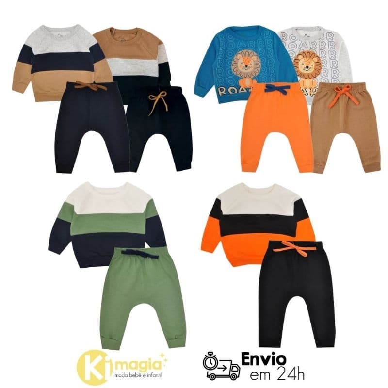 Conjunto Moletom Bebê Menino. Ótima qualidade Inverno  tamanho P ao 3