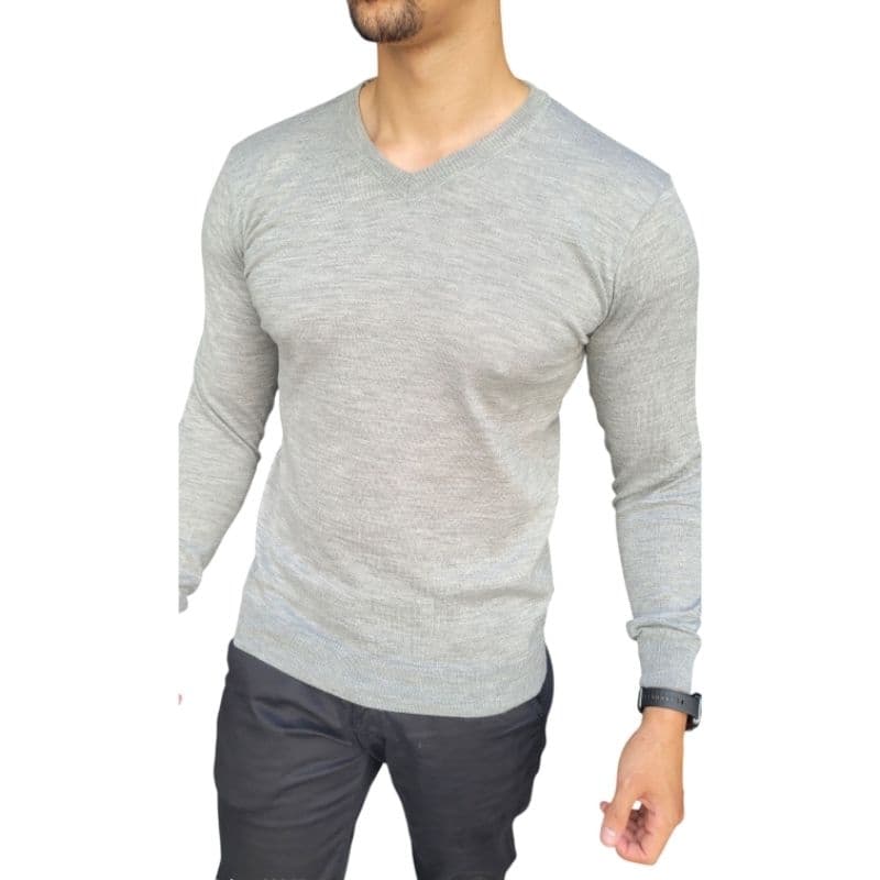 Blusa suéter em lã malha leve pullover básico fininho casual
