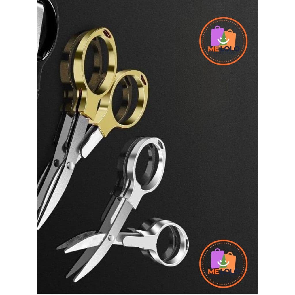 Tesoura dobrável inoxidável com chaveiro Tesourinha de viagem estética papelaria e plantas