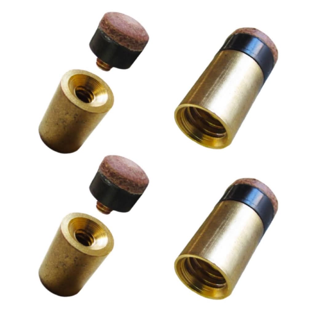 4 Virolas De Rosca De Metal C/ Sola Para Taco De Sinuca 11mm Dourada