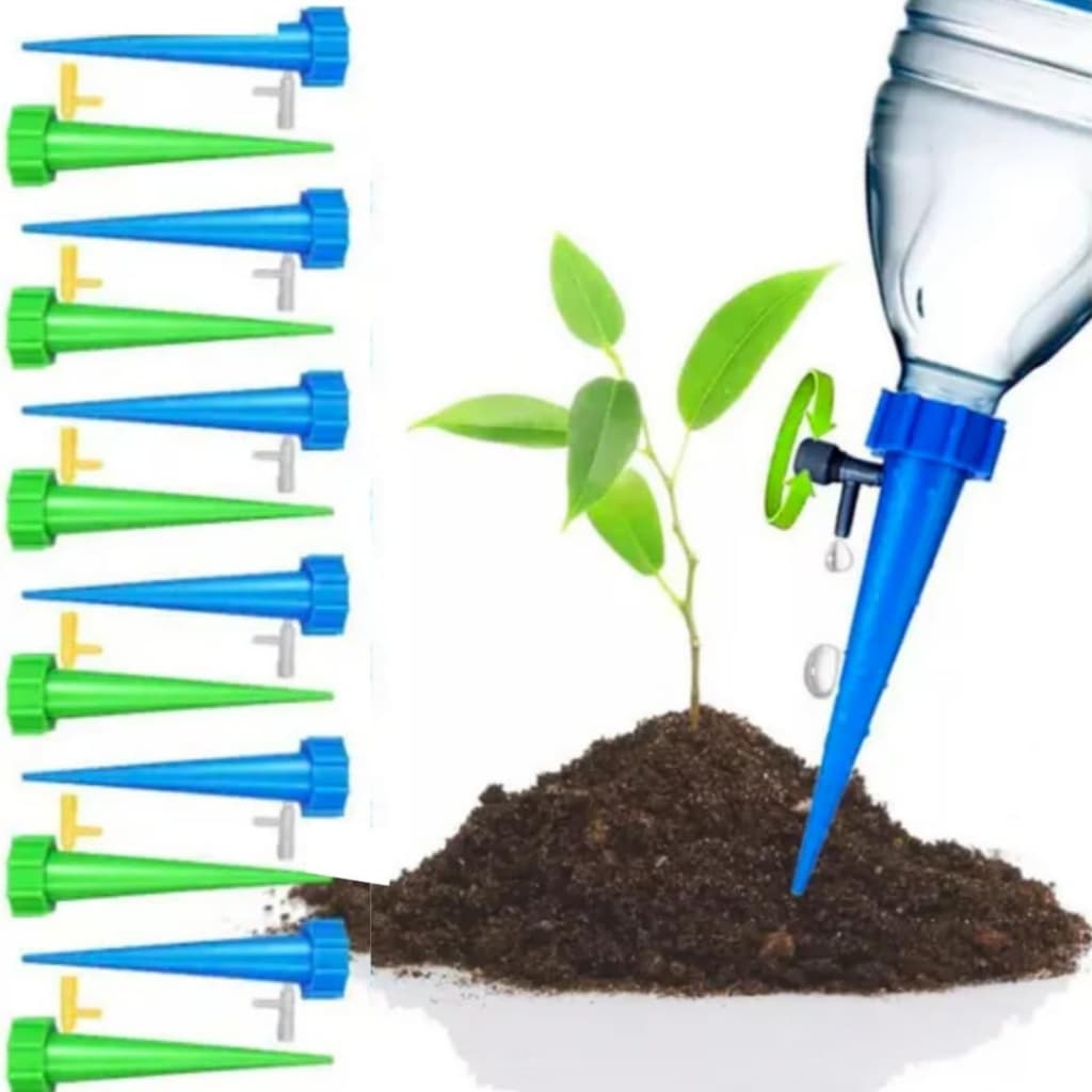 Kit até 30 Gotejador Irrigador Pet Acoplável Garrafa Jardim Regador Plantas