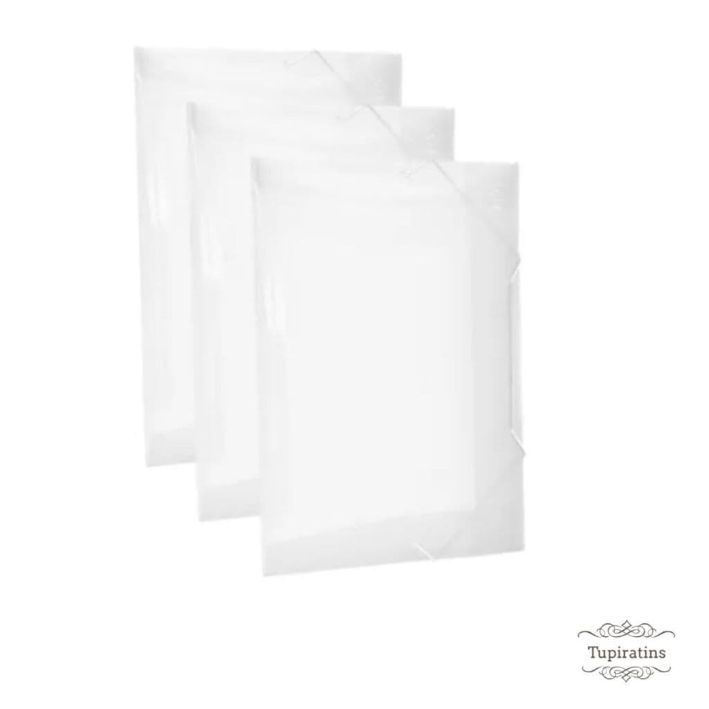 10 X Pasta Aba Com Elastico Documento Oficio A4 Escritorio Cores Transparente