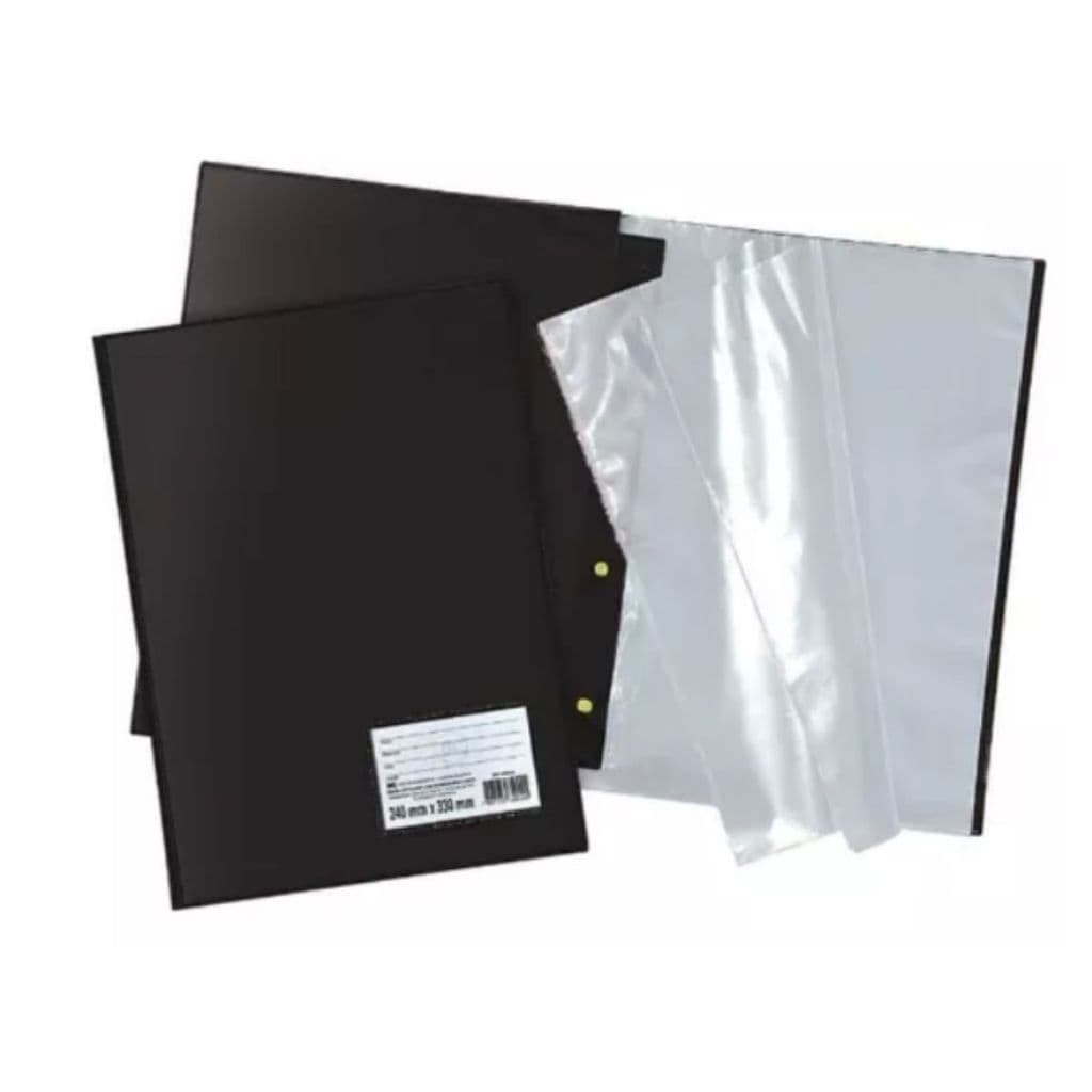 Pasta Catálogo Organizadora Preta A4 50 ou 100 Plásticos