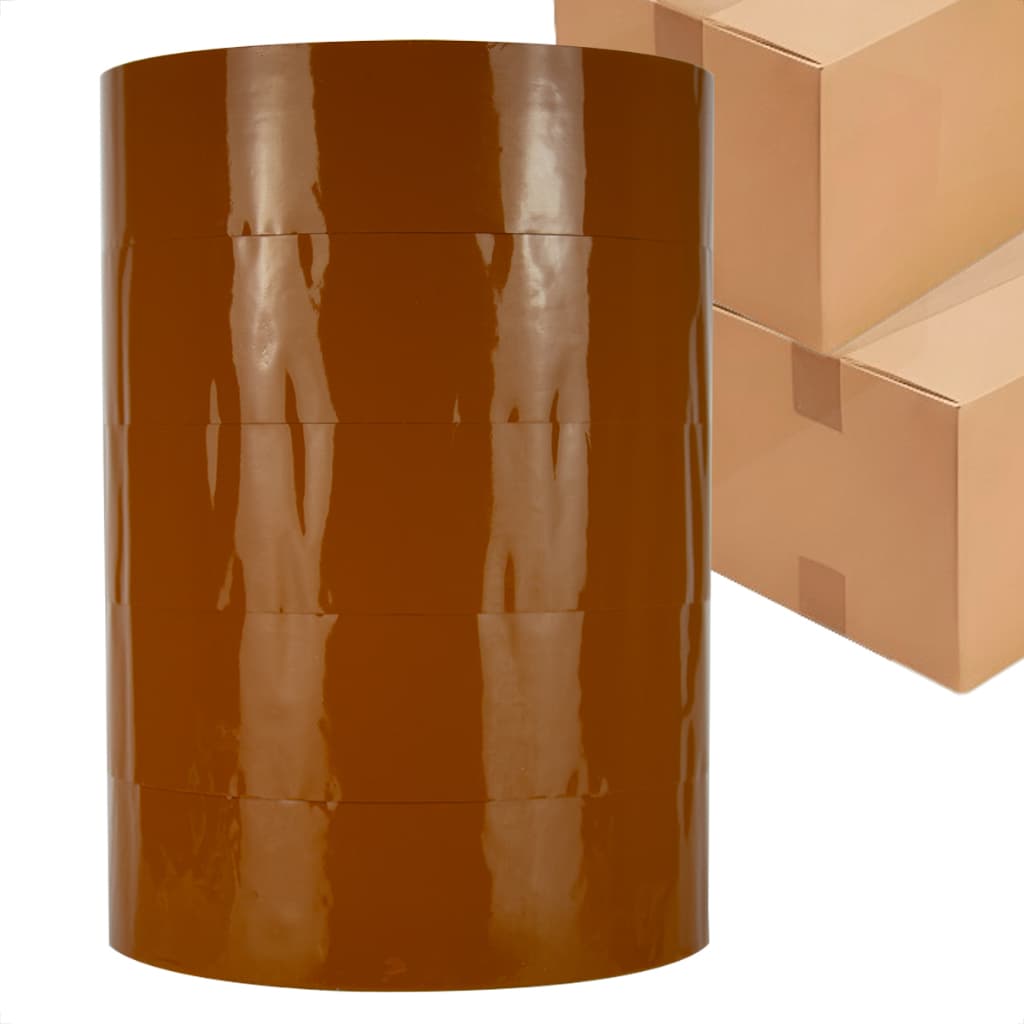 Kit 5 Fita Adesiva 500m Marrom Larga Durex Forte Embalagem