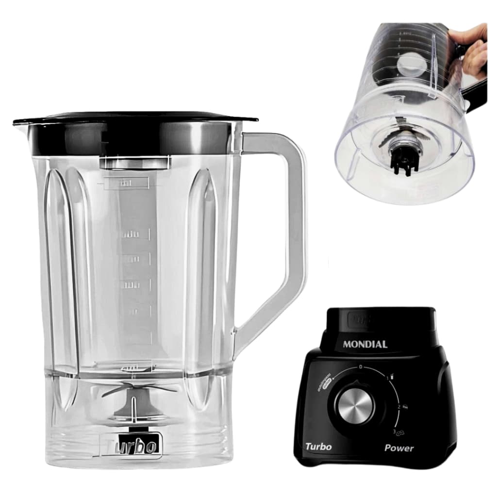 Copo para Liquidificador Mondial Turbo Power Sangel L-99 Preto