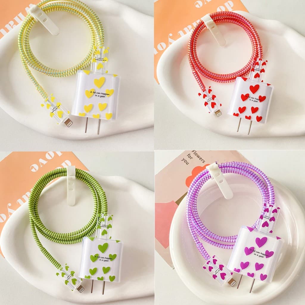 Transparente Cabo de carregamento e capas de carregador, compatível 1.4m durável Laser Data Cable Protective Sleeve