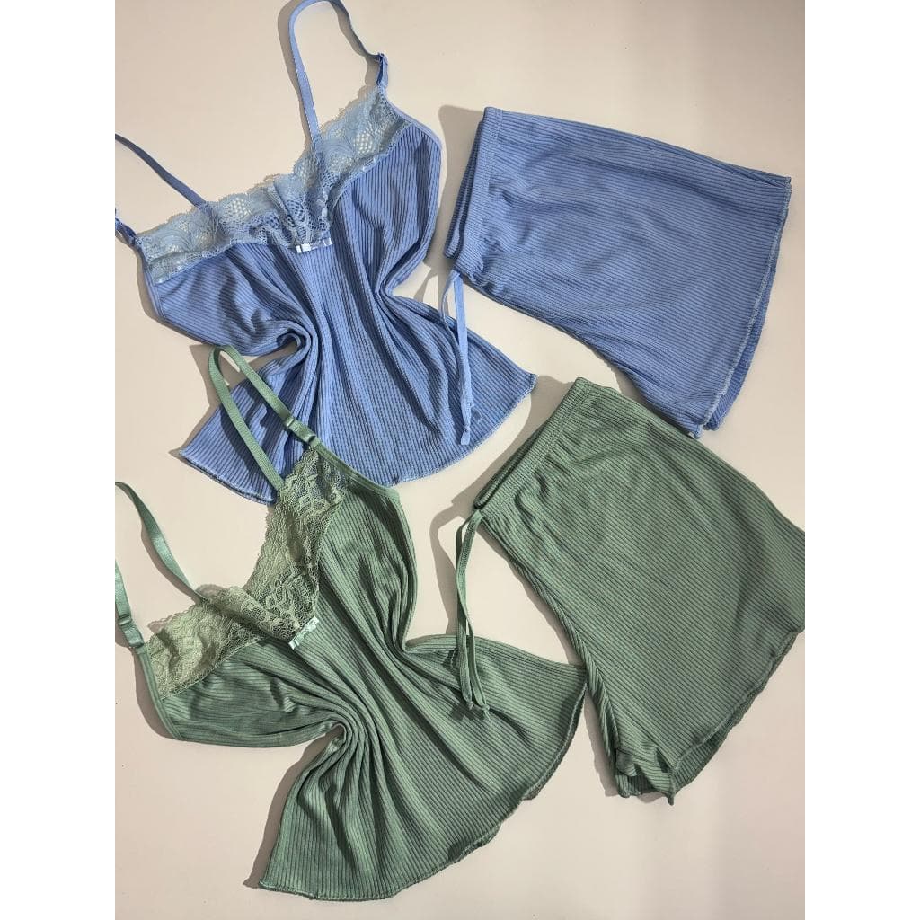 Baby Doll Canelado com Renda Conforto Estilo Noites Suaves Pijama