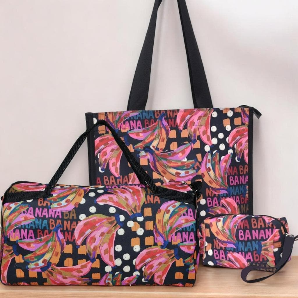 Kit Mala de Viagem Sacola Estampada Necessaire Organizadora 04