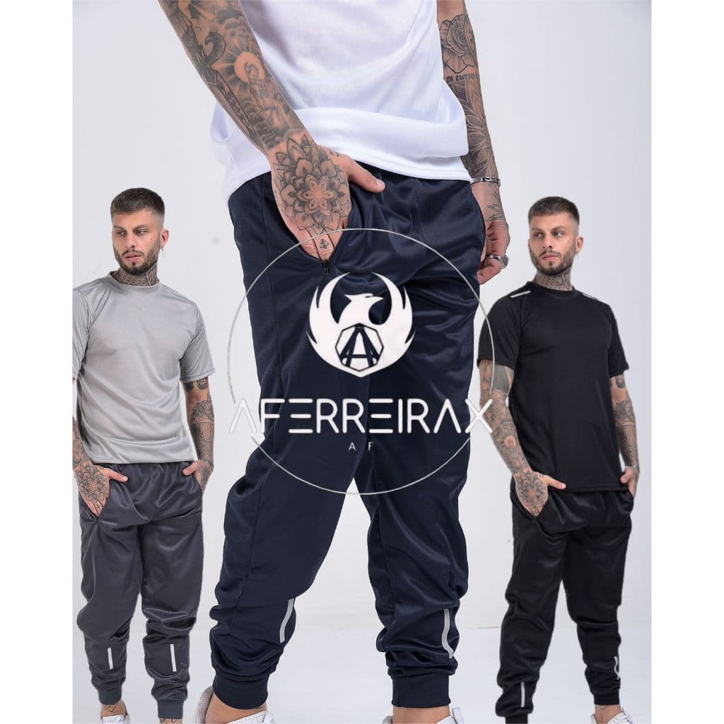 CALÇAS JOGGER MASCULINAS ESPORTIVA COM REFLETIVO ACADEMIA TECIDO RESISTENTE