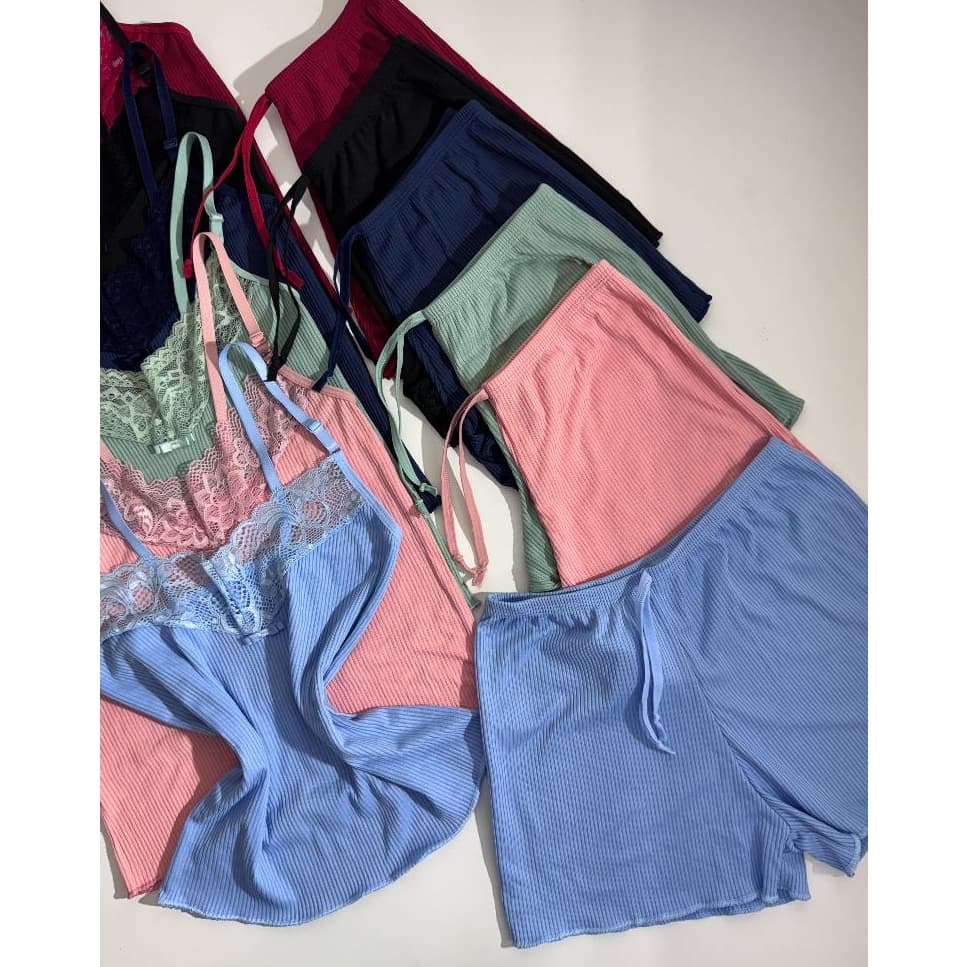 Kit 2 Baby Dolls Canelados Conforto em Dobro Noites Aconchegantes Roupa de Dormir