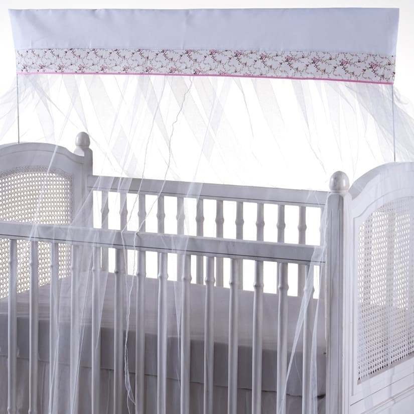 mosquiteiro p /berço avulso americano / nacional com bando tulê lindos